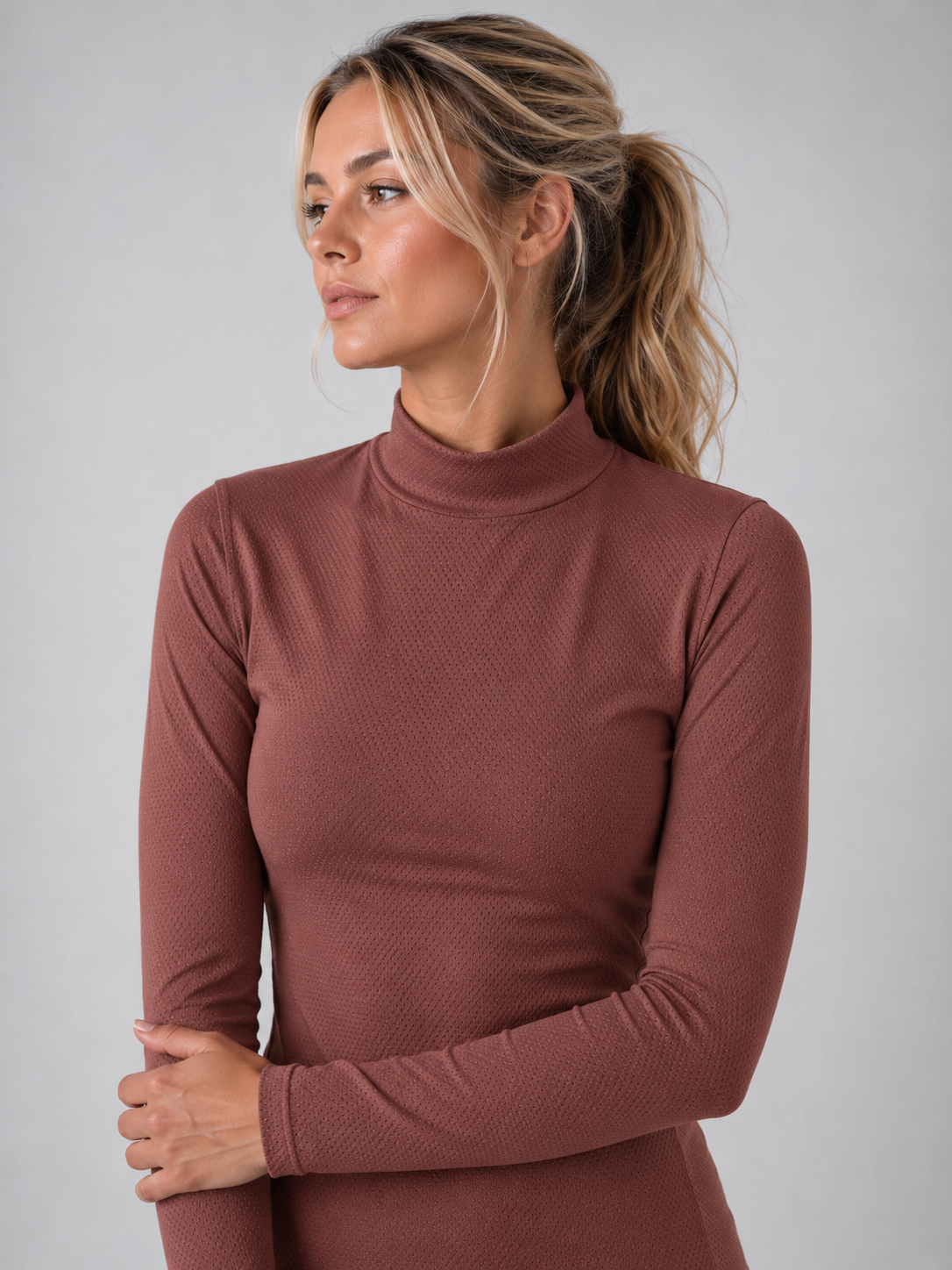 Perforated Turtleneck